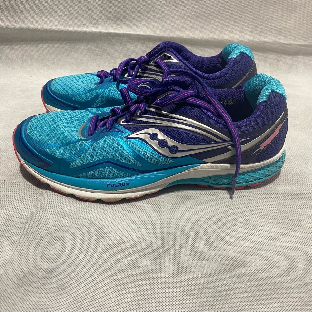 Saucony Ride 9 Running Shoes Blue/Purple Women’s Size 10 Wide